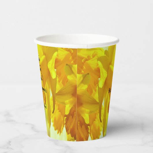 Yellow Daffodils Scripture Pappbecher (Rechts)