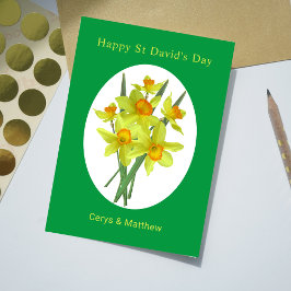 Yellow Daffodils St. David's Day Personalisiert Karte