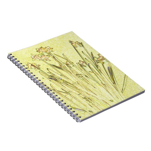 Yellow Daffodin Blume Notebook Notizblock (Rechte Seite)