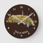 Yellow Dagger Moth Caterpillar Personalized Runde Wanduhr (Vorderseite)