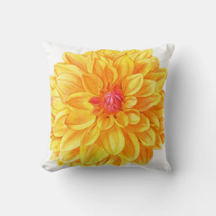 Yellow Dahlia Aquarell Kissen
