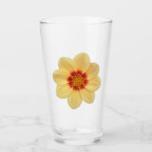 Yellow Dahlia Bloom Floral Glas (Vorderseite)
