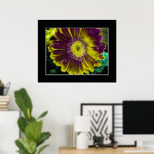Yellow Dahlia Blume Abstrakte Kunst Poster (Heimbüro)
