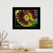 Yellow Dahlia Blume Abstrakte Kunst Poster (Küche)