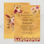 Yellow Dahlia Blume Bridesmaids Luncheon Einladung (Vorne/Hinten)