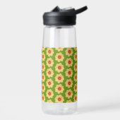 Yellow Dahlia Blume Pattern auf Green Trinkflasche (Links)
