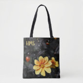 Yellow Dahlia Blume Wisley Gardens Monogram Tasche (Vorderseite)