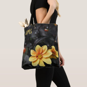 Yellow Dahlia Blume Wisley Gardens Monogram Tasche