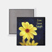 Yellow Dahlia Elegante Blume Inspiration Zitat Magnet (Vorderseite/Rückseite)