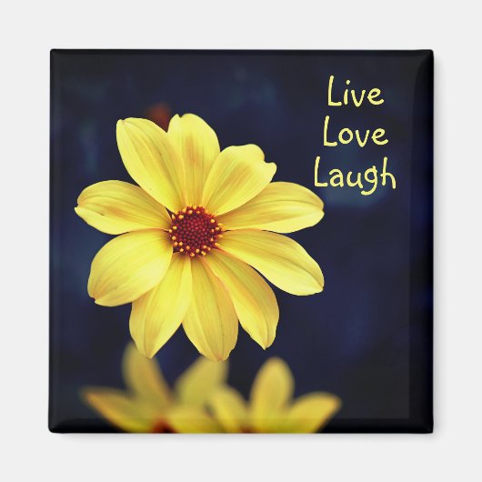 Yellow Dahlia Elegante Blume Inspiration Zitat Magnet (Vorne)
