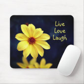 Yellow Dahlia Elegante Blume Inspiration Zitat Mousepad (Mit Mouse)