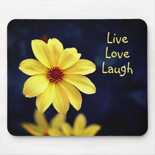 Yellow Dahlia Elegante Blume Inspiration Zitat Mousepad (Vorne)