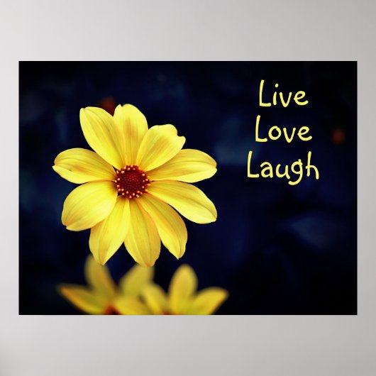 Yellow Dahlia Elegante Blume Inspiration Zitat Poster (Vorne)