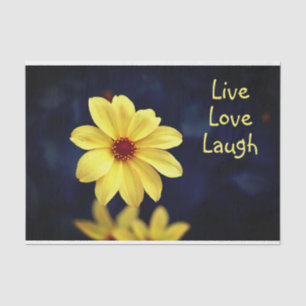 Yellow Dahlia Elegante Blume Inspiration Zitat Seidenpapier