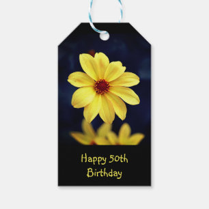 Yellow Dahlia Elegante Blume Spaß 50. Geburtstag Geschenkanhänger