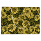 Yellow Dahlia Garden Große Geschenktüte (Rückseite)