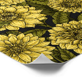 Yellow Dahlia Garden Poster (Ecke)