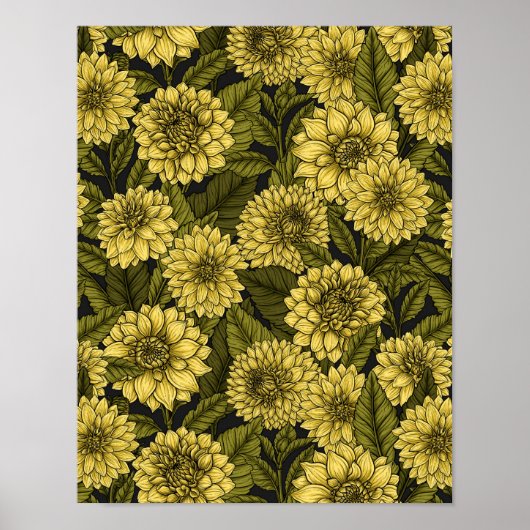 Yellow Dahlia Garden Poster (Vorne)