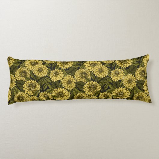 Yellow Dahlia Garden Seitenschläferkissen (Rückseite)