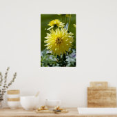 Yellow Dahlia Gerahmt Print Poster (Küche)