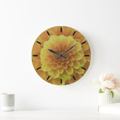 Yellow Dahlia Große Wanduhr (Zuhause)