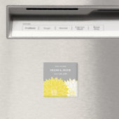 Yellow Dahlia on Gray Save the Date Magnet (In Situ (Geschirrspüler))