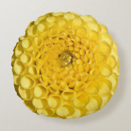Yellow Dahlia Round Kissen