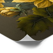 Yellow Dahlias Blume Art Print Poster (Ecke)