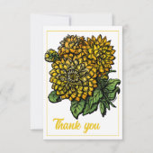 Yellow Dahlias Floral Flair Danke Karte (Vorderseite)
