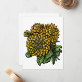 Yellow Dahlias Floral Mitteilungskarte (Vorderseite/Rückseite Beispiel)