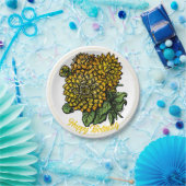 Yellow Dahlias Floral Pappteller (Party)