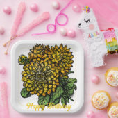 Yellow Dahlias Floral Pappteller (Party)