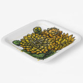 Yellow Dahlias Floral Pappteller (Gewinkelt)