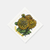 Yellow Dahlias Floral Serviette (Ecke)