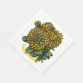 Yellow Dahlias Floral Serviette (Ecke)