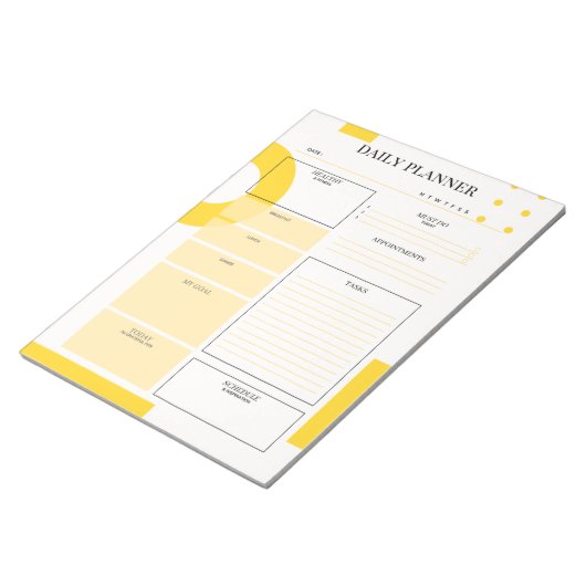 Yellow Daily Planner Notepad Notizblock (angewinkelt)