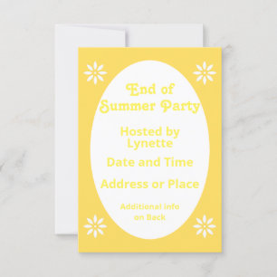 Yellow Dainty Floral End Summer Party Einladung