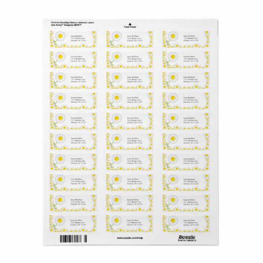 Yellow Daisies Daisy Trim Address Labels (Vorne)