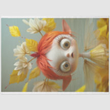 Yellow Daisies Fairy Girl Decoupage