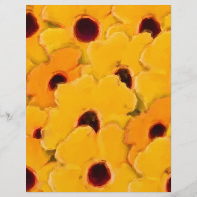 Yellow Daisies Floral Scrapbook Paper (Vorderseite)