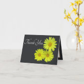 Yellow Daisies Gray Background Danke Karte (Gelbe Blume)