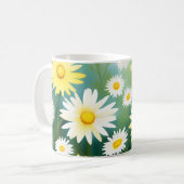 Yellow Daisies Meadow Watercolor Kaffeetasse (Vorderseite Links)