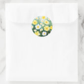 Yellow Daisies Meadow Watercolor Runder Aufkleber (Tasche)