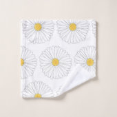 Yellow Daisies Spring Flowers Daisy Floral Print Badhandtuch Set (Waschlappen)