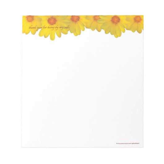 Yellow Daisies, vielen Dank - KLEINER Notepad Notizblock (Vorderseite)