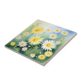 Yellow Daisies Watercolor Meadow Fliese (Seite)