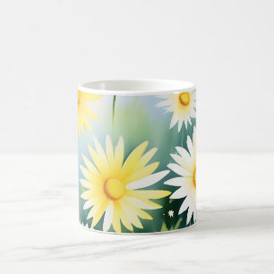 Yellow Daisies Watercolor Meadow Kaffeetasse