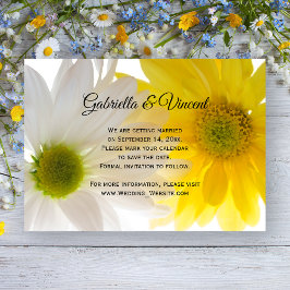 Yellow Daisies Wedding Save the Date Announcement Einladung