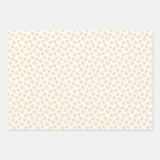 Yellow Daisies with Navy Wrapping Paper Sheets Geschenkpapier Set (Vorderseite)