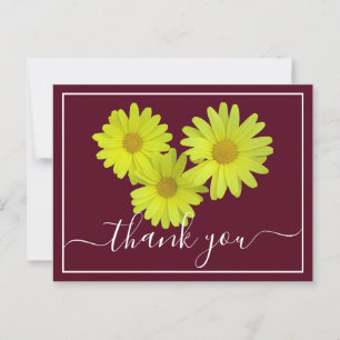 Yellow Daisis farbenfroher Wein Hintergrund Danke Postkarte